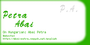 petra abai business card
